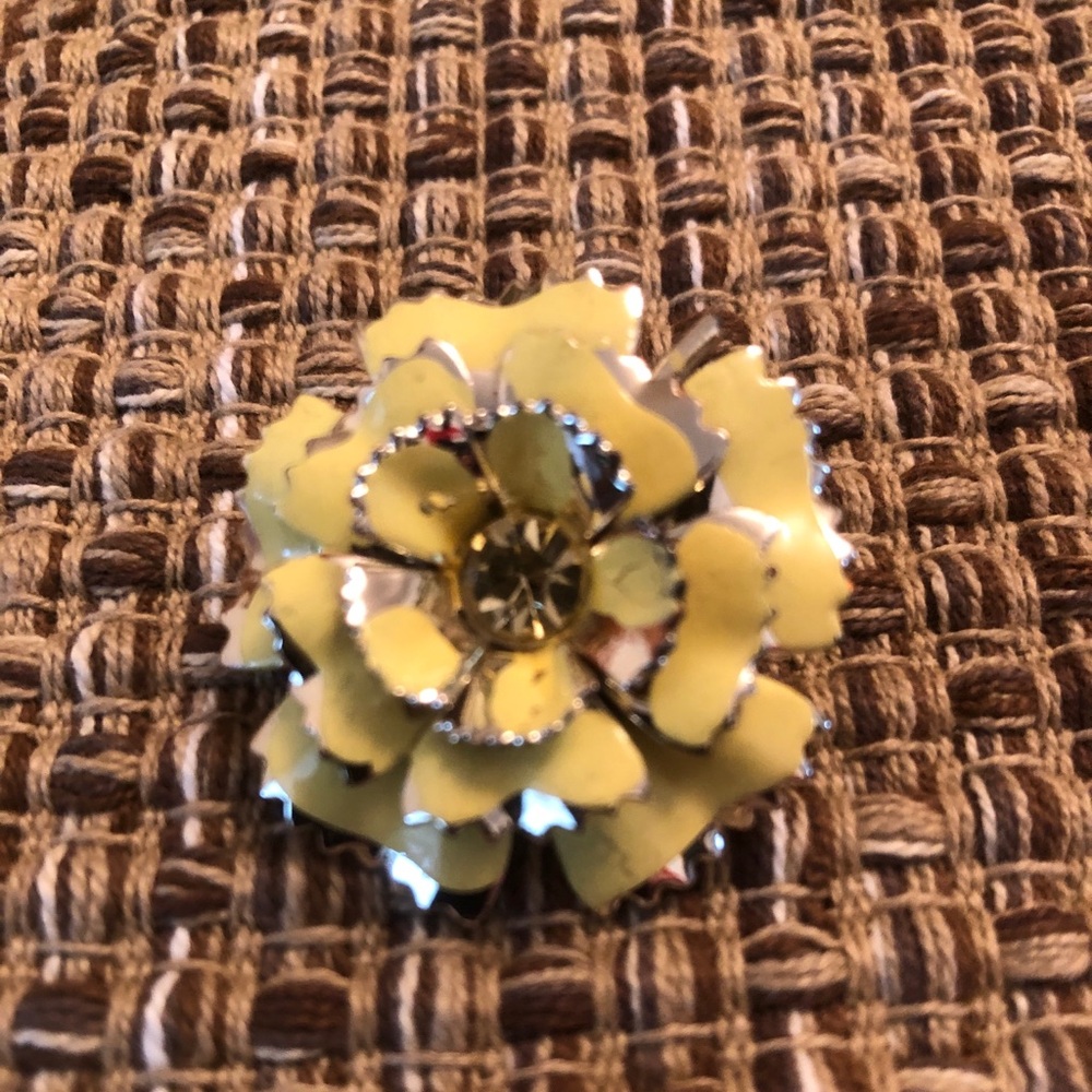Yellow carnation brooch/lapel pin